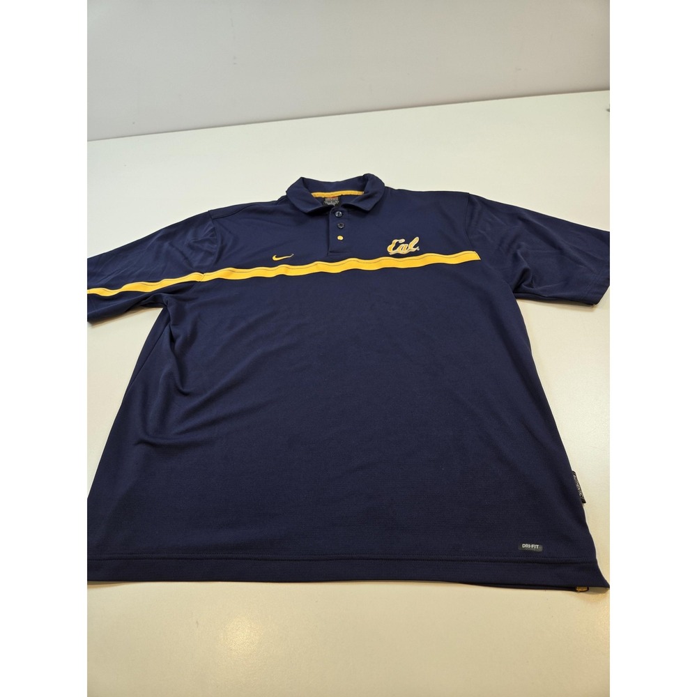 California Golden Bears Shirt Mens Large Navy NCAA Football Nike Dri Fit Polo